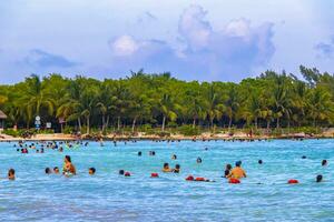 Playa del Carmen Quintana Roo Mexico 2023 Tropical caribbean beach cenote Punta Esmeralda Playa del Carmen Mexico. photo