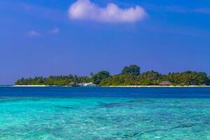 Kuramathi Maldives tropical paradise island view from Rasdhoo Maldives. photo