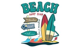 paraíso verano surf playa camiseta. California vistoso playa ilustración diseño, Hola, verano California playa vector camiseta diseño.