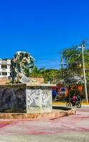 Puerto Escondido Oaxaca Mexico 2023 Typical beautiful colorful tourist street sidewalk city Puerto Escondido Mexico. photo