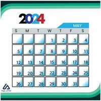 2024 calender for month may vector