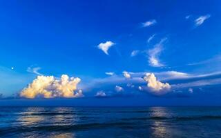 Tropical mexican beach clear turquoise water Playa del Carmen Mexico. photo