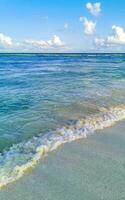 Tropical mexican beach clear turquoise water Playa del Carmen Mexico. photo