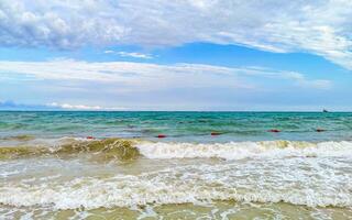 Tropical mexican beach clear turquoise water Playa del Carmen Mexico. photo