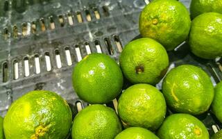 Juicy green lime lemon citrus fruit fruits supermarket Mexico. photo