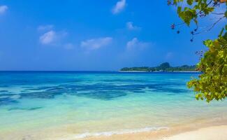 Kuramathi Maldives tropical paradise island view from Rasdhoo Maldives. photo