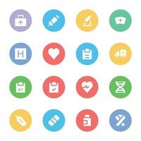 Pack of Medical Flat Icons vector