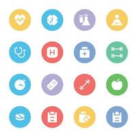 Pack of Medical Care Flat Icons vector