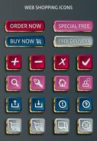 web shopping buttons, online retail and ecommerce concept vector