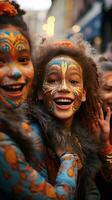 Children participate in the fun with face paint at Nice photo