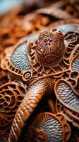 Close-up of the intricate details of a sea turtles shell photo