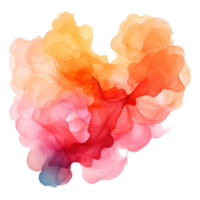 Pink and orange abstract watercolor shape isolated png