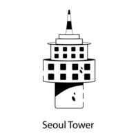 Trendy Seoul Tower vector