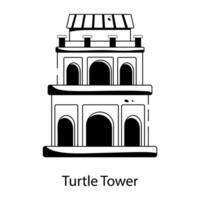 torre de tortuga de moda vector