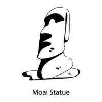 Trendy Moai Statue vector