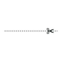 Cut line icon with scissor, cut here guidance, scissors and dash. Coupon mark and symbol for cropping, signifying voucher. Flat vector illustrations isolated in background.