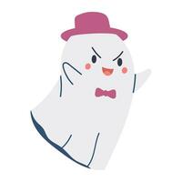 kawaii fantasmas recopilación. Víspera de Todos los Santos personaje conjunto con de miedo y escalofriante caras. aislado vector ilustraciones en un blanco antecedentes.