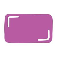 Rectangle pink frame line. square shape outline on hand draw style. vector illustration isolated