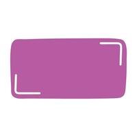 Rectangle pink frame line. square shape outline on hand draw style. vector illustration isolated
