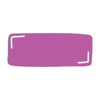 Rectangle pink frame line. square shape outline on hand draw style. vector illustration isolated