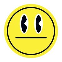 Retro Sticker. Cool abstract emoji with happy smiles. Trendy patches and badges featuring graphics. Modern labels for a unique background. Flat illustrations isolated on white background. vector