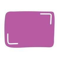 Rectangle pink frame line. square shape outline on hand draw style. vector illustration isolated