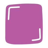 Rectangle pink frame line. square shape outline on hand draw style. vector illustration isolated