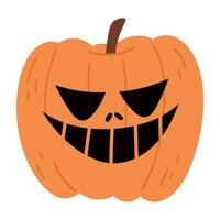 linda Víspera de Todos los Santos calabaza colocar. sonriente dibujos animados linterna caras. helloween fiesta caracteres en el forma de calabaza plano ilustraciones aislado en blanco antecedentes. vector