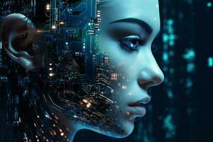 Futuristic human Artificial Intelligence photo