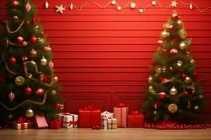 Merry Christmas and happy New Year background ai generated. photo