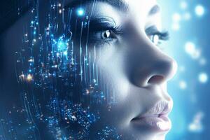 Futuristic human Artificial Intelligence photo