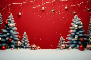 Merry Christmas and happy New Year background ai generated. photo