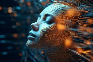 Futuristic human Artificial Intelligence photo