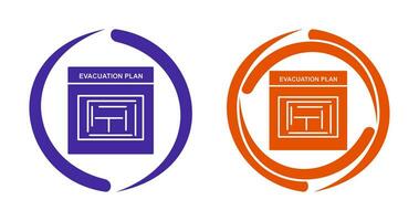 icono de vector de plan de evacuación