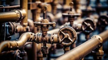 pipes of the gas system in the factory Generative AI, AI Generated photo