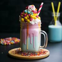 Colorful milkshake delight photo