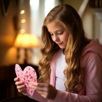 niña con regalo foto