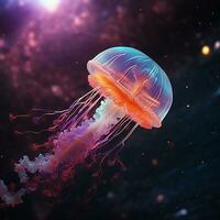 Jellyfish in outer space photo