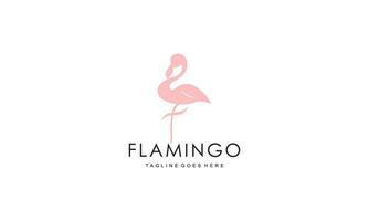 Flamingo logo concept design. Line art vector illustration