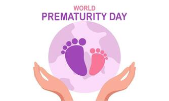 Prematurity awareness month is observed every year in November, Premature birth is when a baby is born too early illustration vector