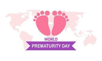 Prematurity awareness month is observed every year in November, Premature birth is when a baby is born too early illustration vector