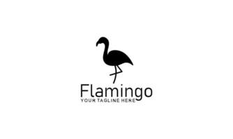 Flamingo logo concept design. Line art vector illustration