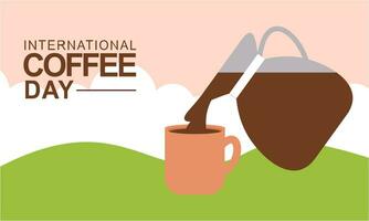 International day of coffee illustration hand drawn vector