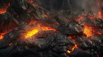 big red lava lava in the mountains Generative AI, AI Generated photo
