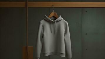 hoodie on grey background Created with AI photo