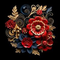 Decorated in different styles to celebrate and ornament with paper style flowers photo