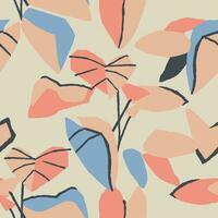 Vector leaf illustration seamless repeat pattern digital artwork