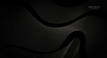 Black wavy lines texture background vector