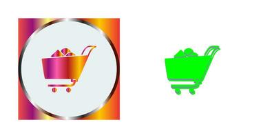 icono de vector de carrito de compras único ii