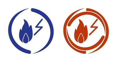 Unique Electricity Fire Vector Icon